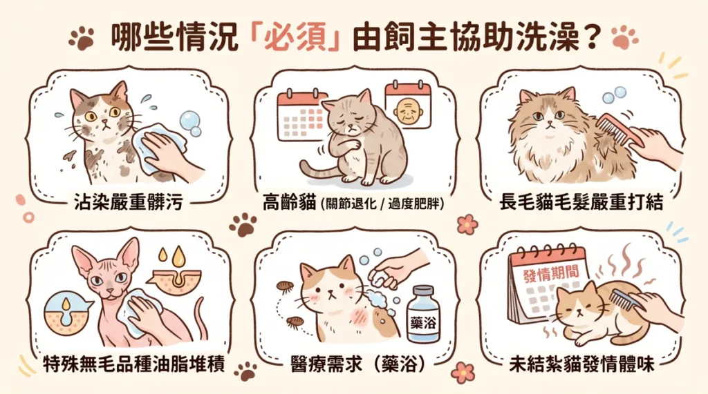 貓咪必須洗澡的六大特殊情況